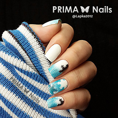 Трафарет для дизайна ногтей PRIMA Nails. Снежинки
